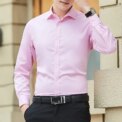 New Plus Size Men Solid Color Business Shirt Fashion Classic Basic Casual Slim White Long Sleeve Shirt Brand Clothes - Image 5
