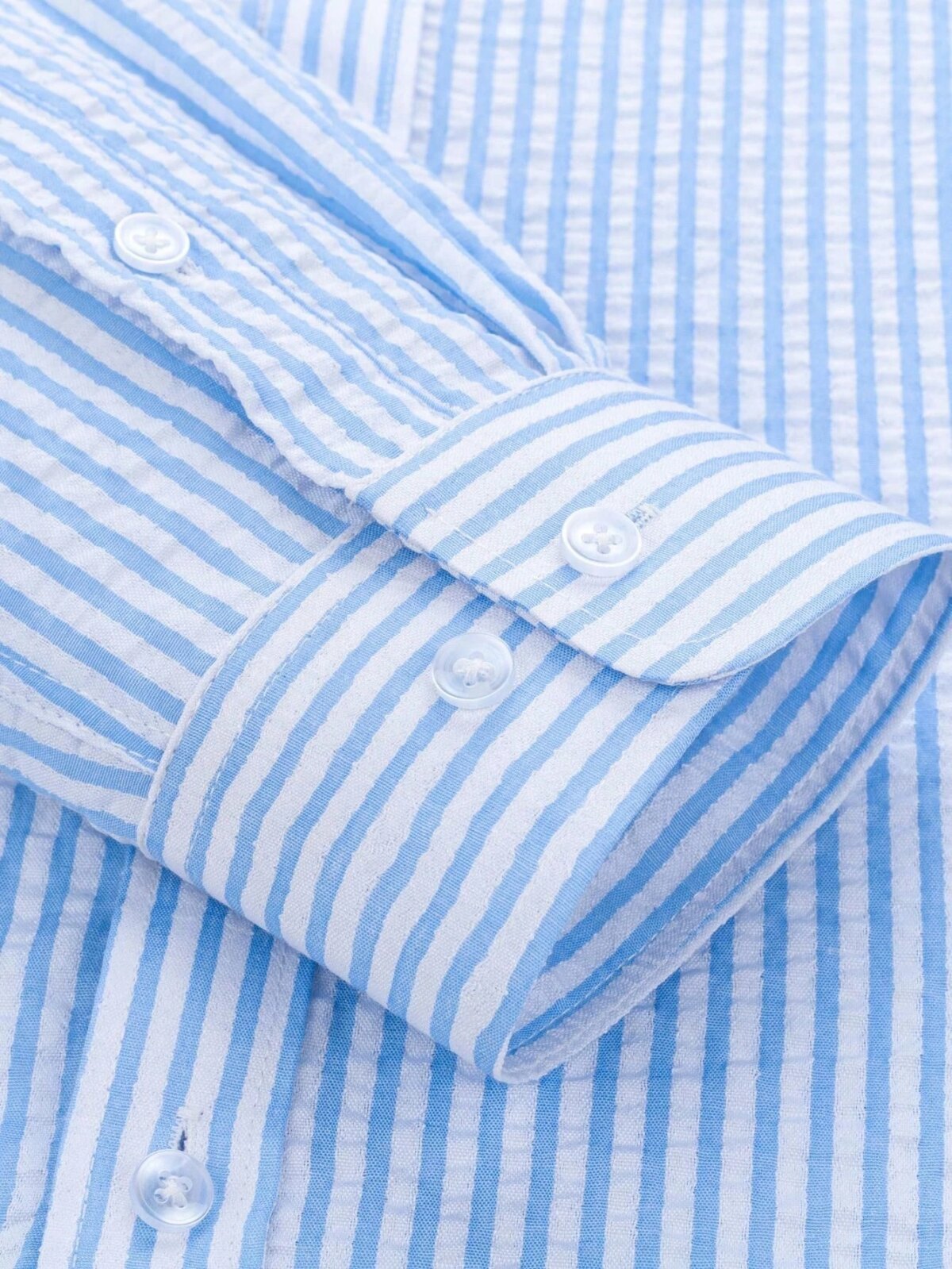 Comfortable Striped Shirt For Men Textured Soft Fabric Long Sleeve Casual Home Wear Elegant Style - Image 5