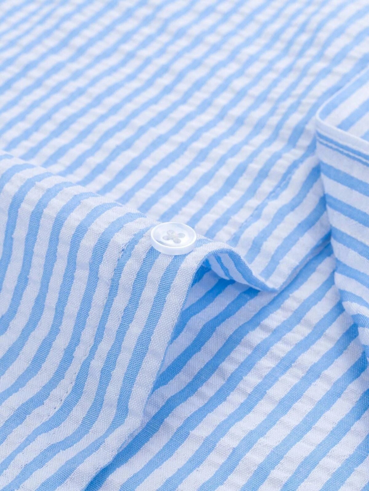 Comfortable Striped Shirt For Men Textured Soft Fabric Long Sleeve Casual Home Wear Elegant Style - Image 6
