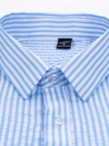 Comfortable Striped Shirt For Men Textured Soft Fabric Long Sleeve Casual Home Wear Elegant Style - Image 4