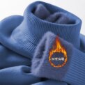 Men‘s Thermal Fleece High-neck Sweater Winter Turn-down Collar Fleece-lined Knitted Pullover Casual Keep Warm Thick Bottom Tops - Image 3