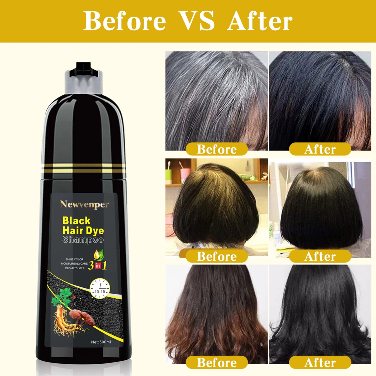 Hair Color Shampoo Instant Hair Dye Shampoo Hair Coloring in Minutes Natural and Long lasting color Hair Dye Shampoo for Men and - Image 5