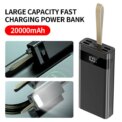 20000mAh Power Bank Portable Fast Charger 4 USB High Volume LED Battery Pack