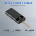 20000mAh Power Bank Portable Fast Charger 4 USB High Volume LED Battery Pack - Image 3