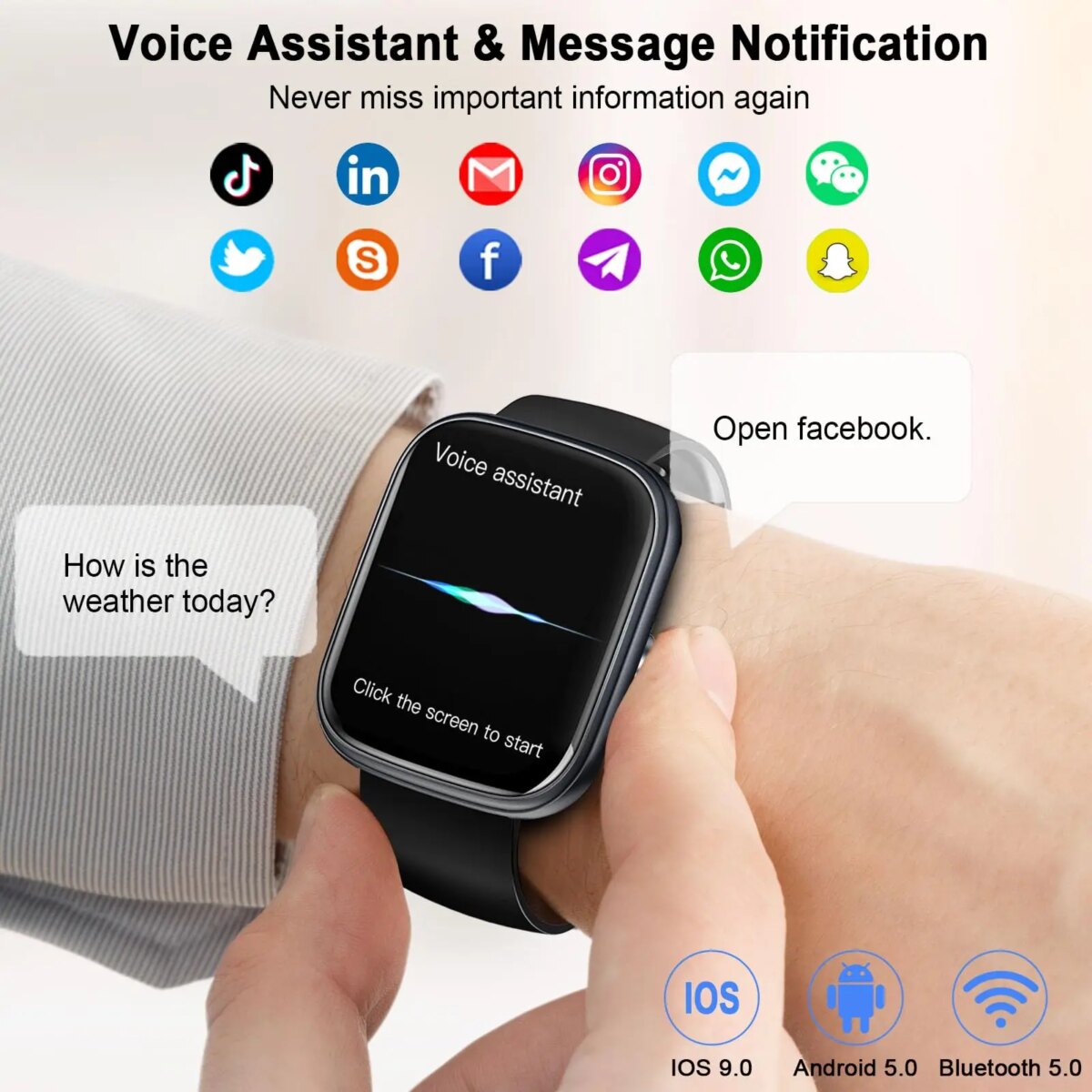 Jugeman 1.91" Smartwatch (Answer/Make Call), IP68 Waterproof Fitness Tracker, 110+ Sport Modes, Heart Rate and Sleep Monit. :3 – 5 Days Free Delivery Only UK - Image 5