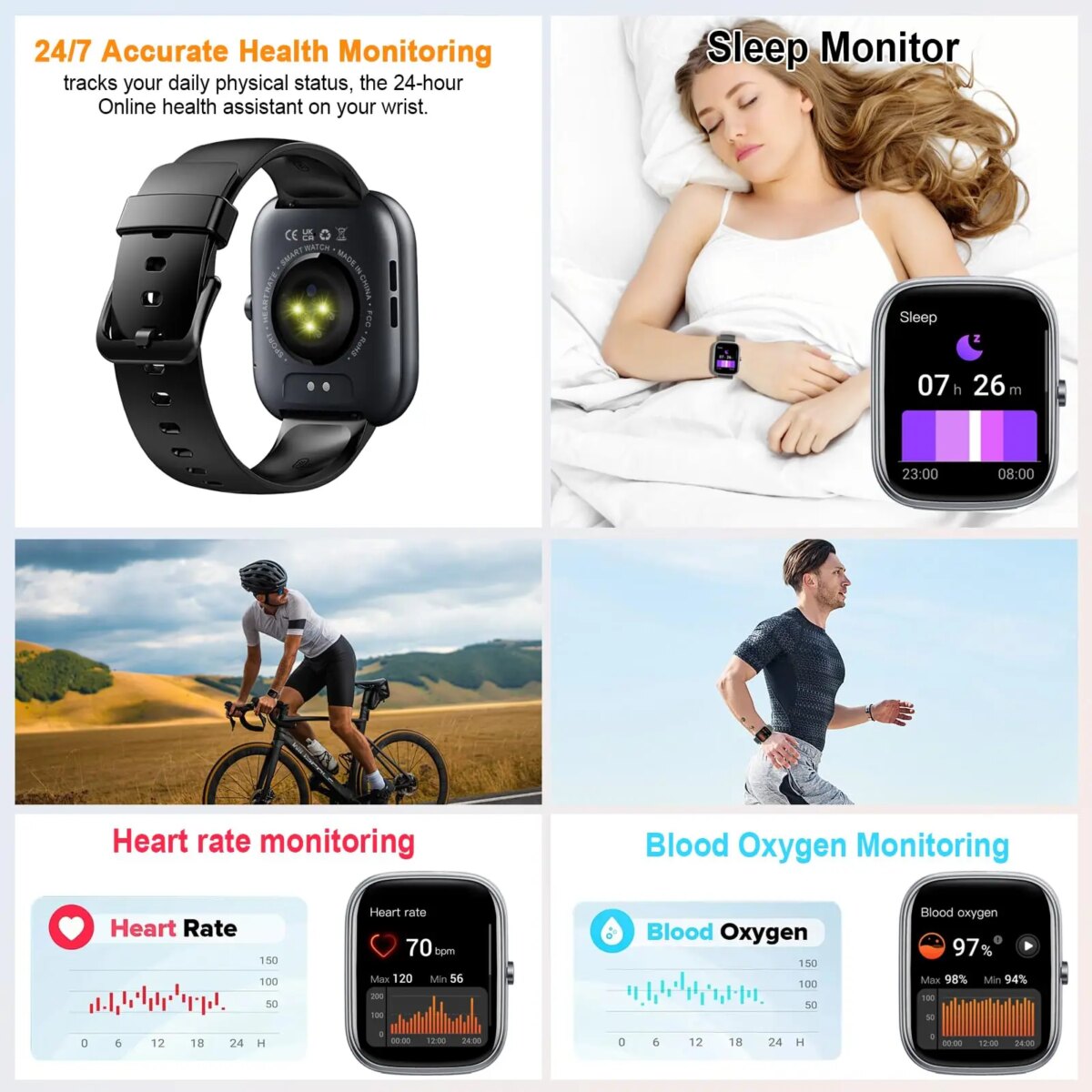 Jugeman 1.91" Smartwatch (Answer/Make Call), IP68 Waterproof Fitness Tracker, 110+ Sport Modes, Heart Rate and Sleep Monit. :3 – 5 Days Free Delivery Only UK - Image 3