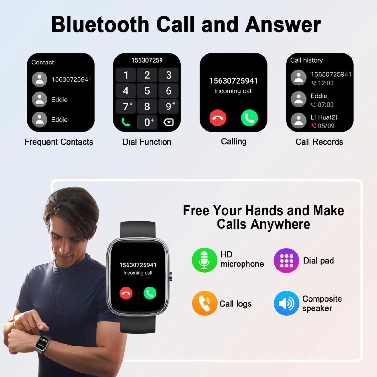 Jugeman 1.91" Smartwatch (Answer/Make Call), IP68 Waterproof Fitness Tracker, 110+ Sport Modes, Heart Rate and Sleep Monit. :3 – 5 Days Free Delivery Only UK - Image 2