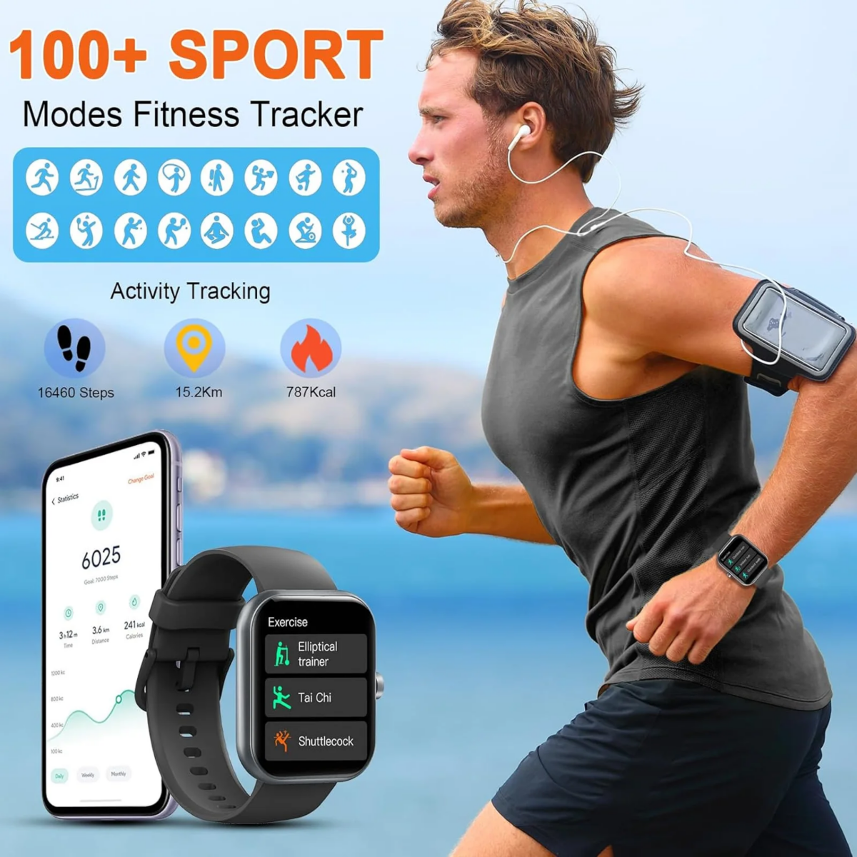 Y66 Smartwatch 2025 mit Bluetooth 5.3 Anrufbeantwortung – 1,96" HD Touch, 110+ Sportmodi, IP68 :3 – 5 Days Free Delivery Only UK - Image 3