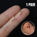 1Pair Shiny Sterling Silver Cute Small CZ Double Star Stud Earrings Women Gift UK: 3 – 5 Days Free Delivery Only UK