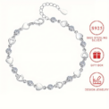 A 925 sterling silver heart-shaped thin chain bracelet with sparkling Mossonite gemstones, comes with an elegant bracelet box, : 3 – 5 Days Free Delivery Only UK - Image 5