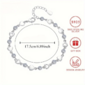 A 925 sterling silver heart-shaped thin chain bracelet with sparkling Mossonite gemstones, comes with an elegant bracelet box, : 3 – 5 Days Free Delivery Only UK - Image 6