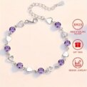 A 925 sterling silver heart-shaped thin chain bracelet with sparkling Mossonite gemstones, comes with an elegant bracelet box, : 3 – 5 Days Free Delivery Only UK - Image 2