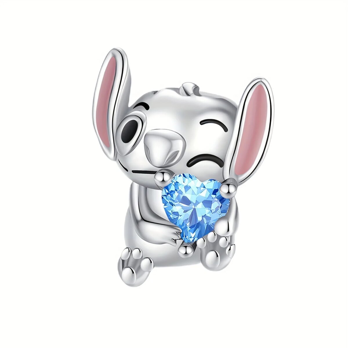925 Sterling Silver Women Authentic 925 Sterling Silver Alien Dog Blue Heart Pendant Bracelet & Necklace Women Holiday DIY Gift: 3 – 5 Days Free Delivery Only UK - Image 5
