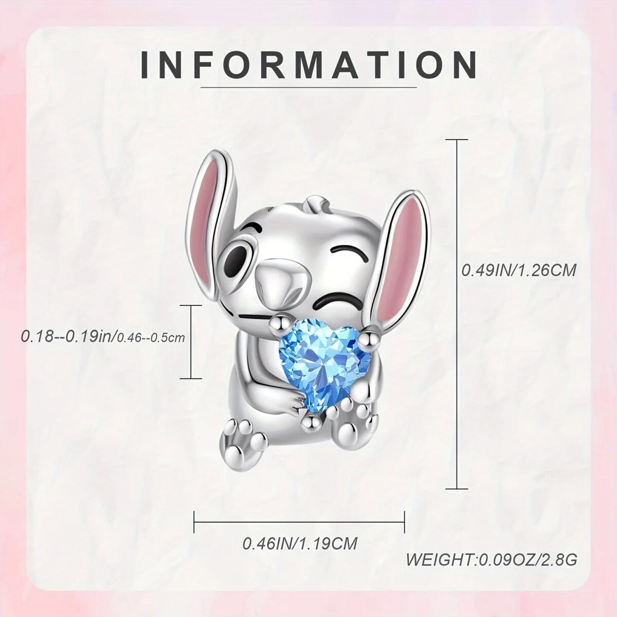 925 Sterling Silver Women Authentic 925 Sterling Silver Alien Dog Blue Heart Pendant Bracelet & Necklace Women Holiday DIY Gift: 3 – 5 Days Free Delivery Only UK - Image 4