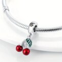 925 Sterling Silver Bright Red Cherry Pendant Jewelry, Suitable for Bracelet Necklace, Women's Daily Casual Fruit DIY Jewellery : 3 – 5 Days Free Delivery Only UK