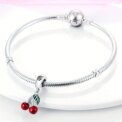 925 Sterling Silver Bright Red Cherry Pendant Jewelry, Suitable for Bracelet Necklace, Women's Daily Casual Fruit DIY Jewellery : 3 – 5 Days Free Delivery Only UK - Image 4