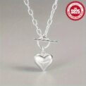 Vintage 925 sterling silver heart necklace with OT clasp, stylish and simple clavicle chain, silver necklace: 3 – 5 Days Free Delivery Only UK - Image 2
