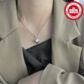 Vintage 925 sterling silver heart necklace with OT clasp, stylish and simple clavicle chain, silver necklace: 3 – 5 Days Free Delivery Only UK