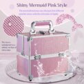 Makeup Case Portable Travel Alloy Cosmetics Make Up Storage Organizer Box Jewelry Nail Manicure Beauty Vanity Suitcase for Women - Image 3