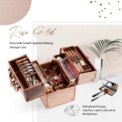 Makeup Case Portable Travel Alloy Cosmetics Make Up Storage Organizer Box Jewelry Nail Manicure Beauty Vanity Suitcase for Women - Image 2