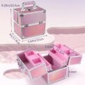 Makeup Case Portable Travel Alloy Cosmetics Make Up Storage Organizer Box Jewelry Nail Manicure Beauty Vanity Suitcase for Women - Image 6