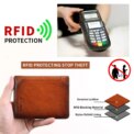 Mens bifold Wallet Genuine Cow Leather RFID Card Holders Cowhide Zip Coin Pocket wallets for men: 3 - 5 Days Free Delivery Only UK - Image 6