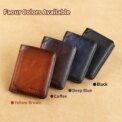Mens bifold Wallet Genuine Cow Leather RFID Card Holders Cowhide Zip Coin Pocket wallets for men: 3 - 5 Days Free Delivery Only UK