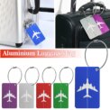 Aluminium Luggage Tags Holiday Suitcase Labels Travel Bag ID Plane Design New