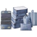 8Pcs/set Packing Cubes Travel Luggage Organizer Storage Bags Suitcase Packing Cases Clothes Shoe Tidy Pouch Bag Wash Bags : 3 - 5 Days Free Delivery Only UK