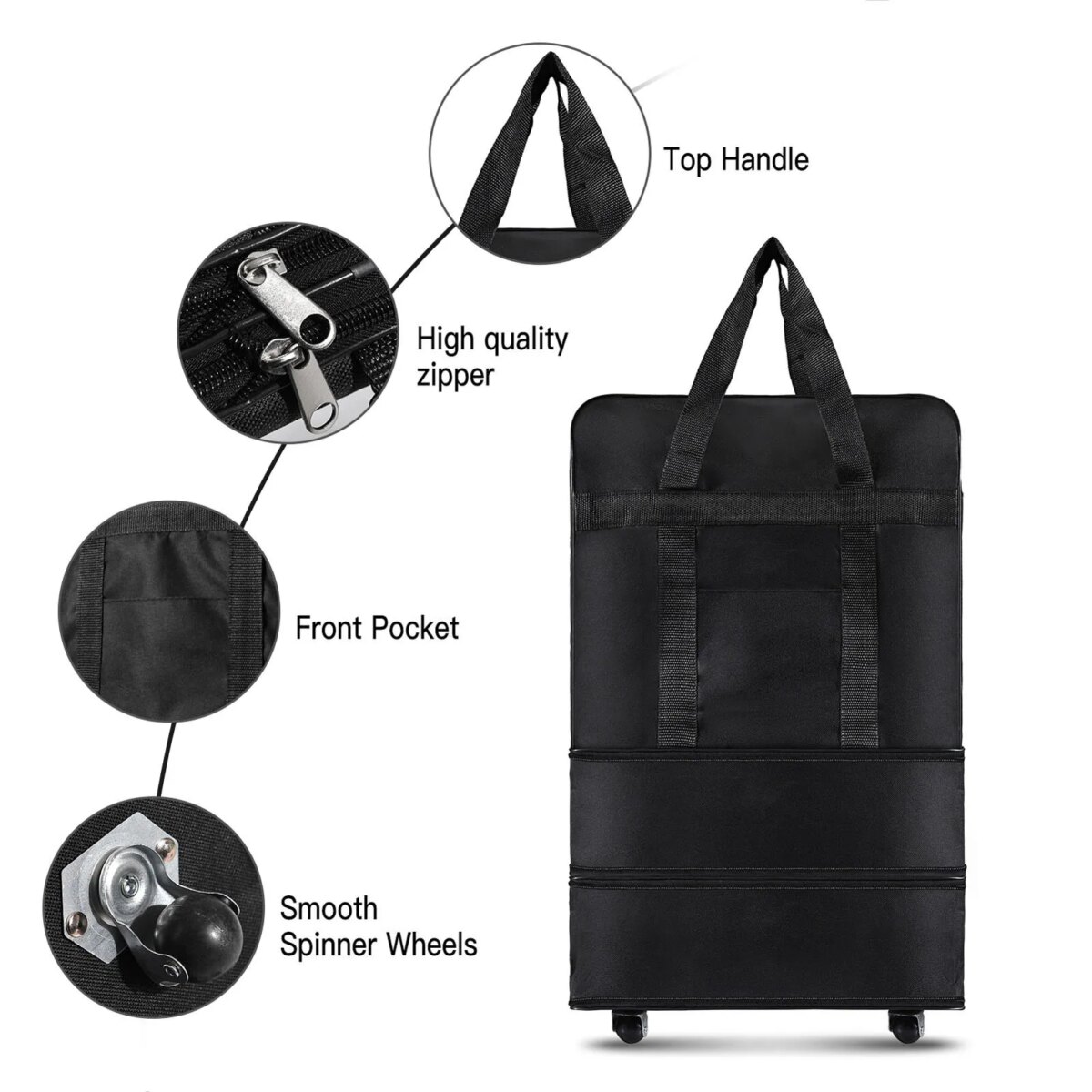 Expandable Foldable Suitcase Collapsible Rolling Travel Luggage Bag for Men Women Foldable Suitcase Expandable Suitcase: 3 - 5 Days Free Delivery Only UK - Image 4