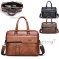 Men's Leather Cross Body Messenger Shoulder Handbag Travel Work Business Bag: 3 - 5 Days Free Delivery Only UK