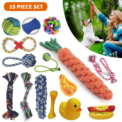 15pcs Dog Plush Toy, Dog Plush Toy Set, Tough Strong Knot Ball, Pet Puppy Teething Toy set,  Interactive Training Play: 3 - 5 Days Free Delivery Only UK - Image 3