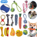 15pcs Dog Plush Toy, Dog Plush Toy Set, Tough Strong Knot Ball, Pet Puppy Teething Toy set,  Interactive Training Play: 3 - 5 Days Free Delivery Only UK - Image 2