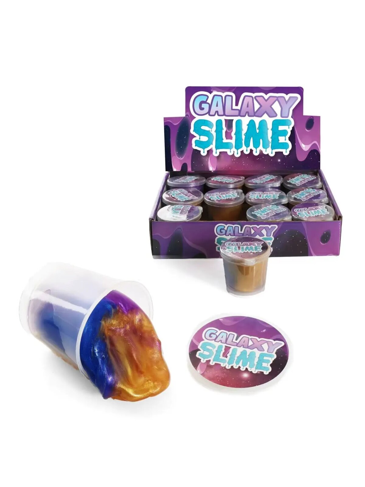 Pack of 3 Galaxy Slime - 6cm x 4.8cm Tub of Two-Tone Slime - Kids Squishy Fun Christmas Stocking Filler Childs Party Bag Filler: 3 - 5 Days Free Delivery Only UK - Image 2