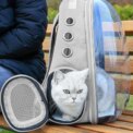 Tieker Pet Travel Backpack Transparent Capsule Kitten Puppy Pet Carrier Breathable Portable Space Capsule: 3 - 5 Days Free Delivery Only UK - Image 2