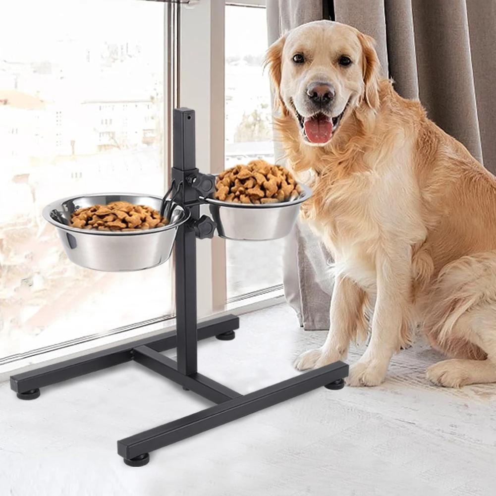 140799-lqhzra.jpg Voltsify Adjustable Height Double-Bowl Pet Feeder with Stainless Steel Bowls & Secure Locking Clip: 3 - 5 Days Free Delivery Only UK - Image 1