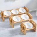 Tieker Bamboo Base Pet Feeder Ceramic Pet Bowl for Small Pets Elevated Feeding Bowl Cat and Dog Supplies: 3 - 5 Days Free Delivery Only UK - Image 3