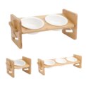 Tieker Bamboo Base Pet Feeder Ceramic Pet Bowl for Small Pets Elevated Feeding Bowl Cat and Dog Supplies: 3 - 5 Days Free Delivery Only UK - Image 6