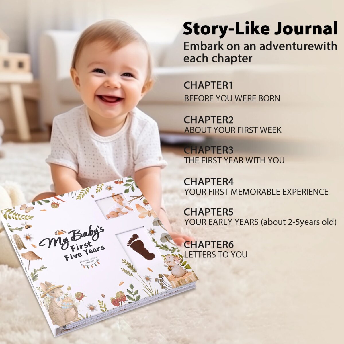 Commemorative Album Baby Commemorative Album Home DIY Growth Souvenirs Birth Records Cute Handbooks Notebook cherished gift: 3 - 5 Days Free Delivery UK - Image 3