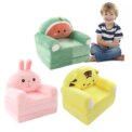 Children Foldable Sofa Bed Comfortable Wide Armrest 2 in 1 Washable Cartoon Foldable Kids Sofa for Living Room: 3 - 5 Days Free Delivery UK