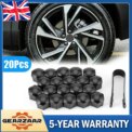 17mm BLACK GLOSS ALLOY WHEEL NUT BOLT COVERS CAPS UNIVERSAL SET FOR All CAR: 3 - 5 Days Free Delivery UK