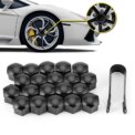 17mm BLACK GLOSS ALLOY WHEEL NUT BOLT COVERS CAPS UNIVERSAL SET FOR All CAR: 3 - 5 Days Free Delivery UK - Image 2