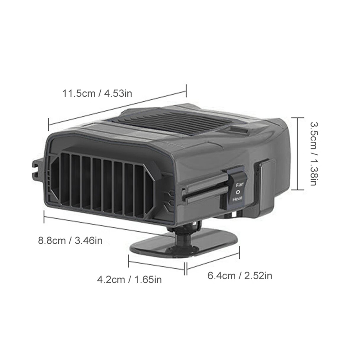 12V Car Electric Heater Demister Defroster 150W Heating Fan Portable Car Heating Fan 360 Degree Rotation Automobile Accessories: 3 - 5 Days Free Delivery Only UK - Image 5