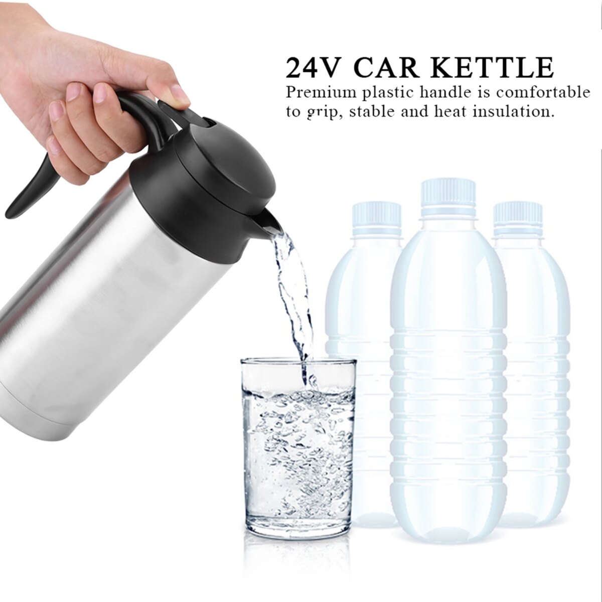 Portable 750ml 24V Travel Car Truck Kettle Water Heater Bottle Stainless Steel for Tea Coffee Drinking: 3 - 5 Days Free Delivery Only UK - Image 3