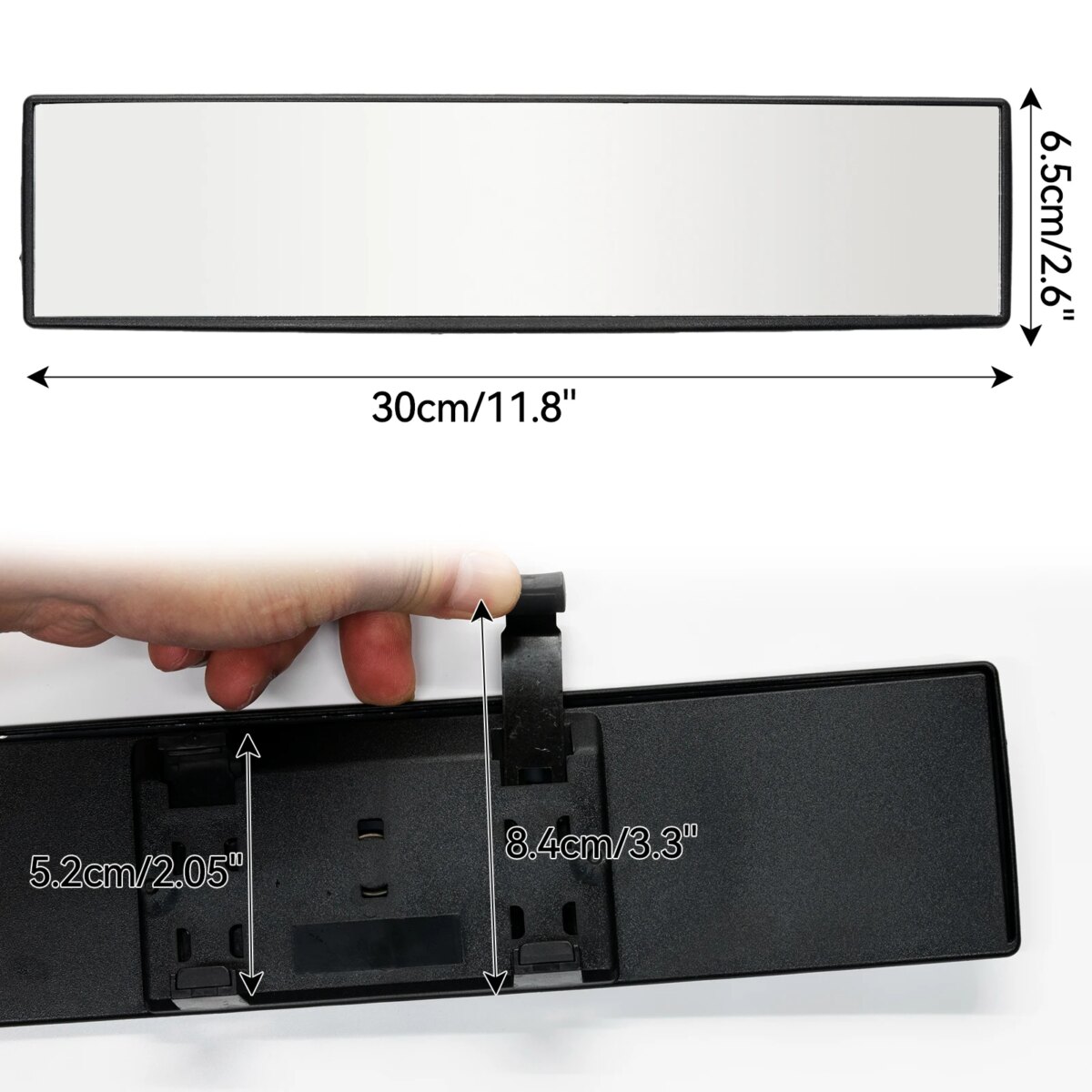 Car Rear Mirror Wide-angle Rearview Mirror 300mm 12" 270mm 11.6"Wide Convex Curve Panoramic Interior Rear View Anti-glare Mirror: 3 - 5 Days Free Delivery Only UK - Image 6