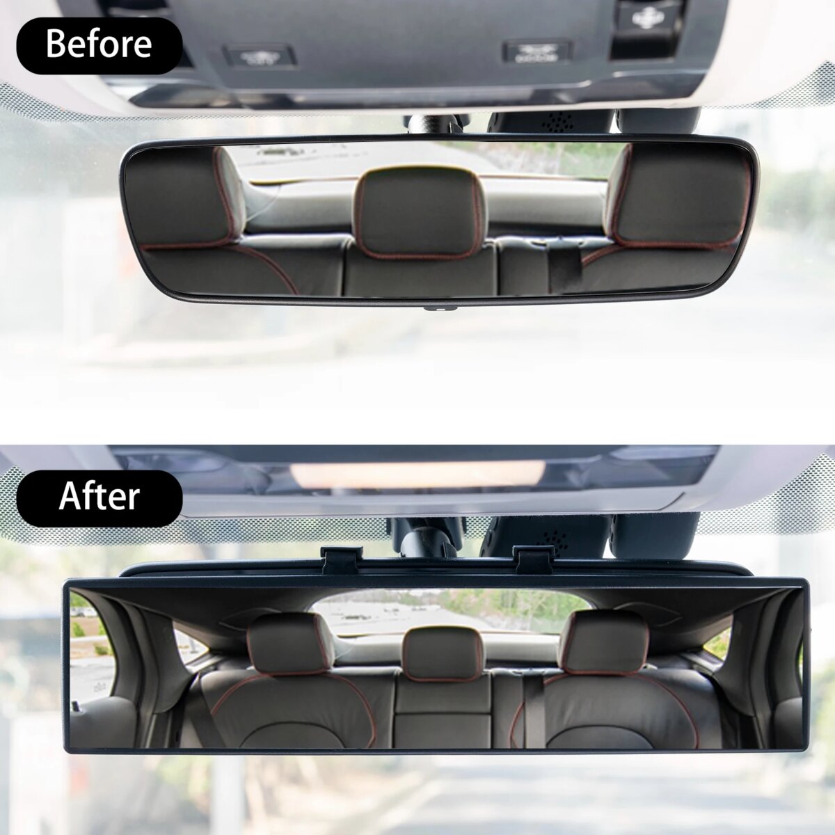 Car Rear Mirror Wide-angle Rearview Mirror 300mm 12" 270mm 11.6"Wide Convex Curve Panoramic Interior Rear View Anti-glare Mirror: 3 - 5 Days Free Delivery Only UK - Image 2