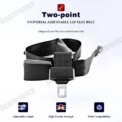 Extra Long 2 Point Lap Seat Belt For Motorhome Adjustable Safety Strap Black New: 3 - 5 Days Free Delivery Only UK - Image 3