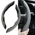 2PCS Diamond Car Steering Wheel Cover Booster Anti-slip Crystal Rhinestones Sparkling For Women Girl Car Interior Accessories: 3 - 5 Days Free Delivery Only UK