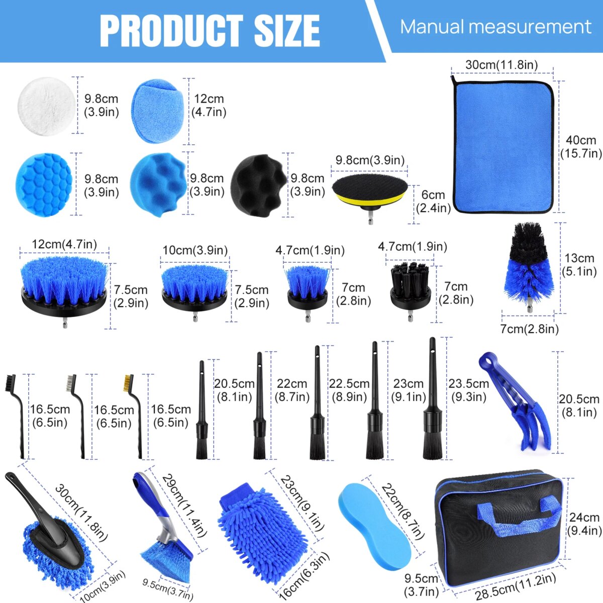BRIEFNESS 29pcs Car Cleaning Kit Wheels/Interior/Exterior/Leather/Dashboard/Vent Car Beauty Tools, Car Care Cleaning Kit: 3 - 5 Days Free Delivery Only UK - Image 2