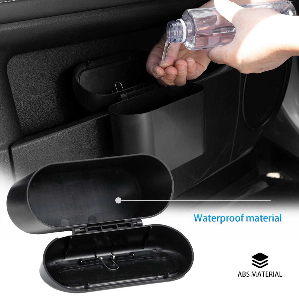 Mini Car Trash Can with Lid Hanging Waterproof Waste Rubbish Bin Garbage Basket Organizer Storage: 3 - 5 Days Free Delivery Only UK Box Auto Interior Accessories - Image 2